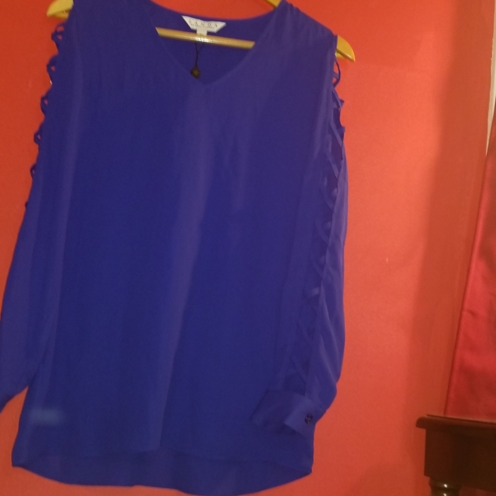 Landa bright blue blouse NWT!!🎉